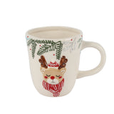 Holly Ho Ho Ho Deer Ceramic Mug