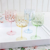 Floral Wine Glass