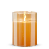 Gold Glass Ivory Pillar Candle