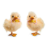 Fluffy yellow duck with bow