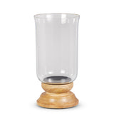Wood base candle holder