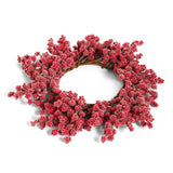 Iced Red Berry Wreath Candle Ring