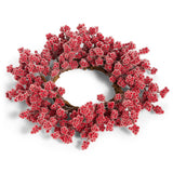 Iced Red Berry Wreath Candle Ring