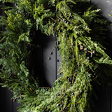 Navy Plum Berry Norfolk Cypress Real Touch Wreath - 24"