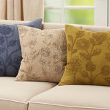Throw Pillow with Stone Washed Floral Design