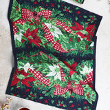 Christmas Cottage Tea Towel - Navy