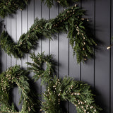White Plum Berry Norfolk Cypress Real Touch Wreath - 14"