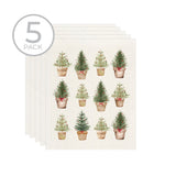 Holiday Trees In Pots Sponge - Pack Of 5