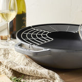 Cast Iron Wok with Glass Lid 12"