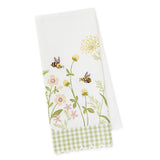 Spring Wildflowers Embellished Dishtowel