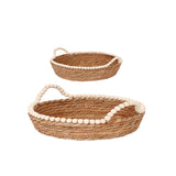 Palma Beaded Tray Round With Handles