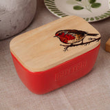 Robin Red Butter Dish