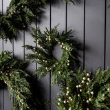 White Plum Berry Norfolk Cypress Real Touch Wreath - 14"