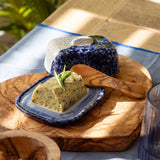 Wave Mini Ceramic Butter Dish & Knife Set