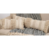 Fringe Stripe Pillow - Down Filled