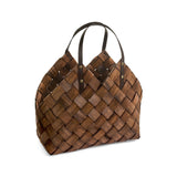 Braided Basket with Leather Strap