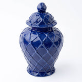 Navy Textured Ginger Jar