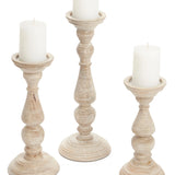 White Wash Candle Holder