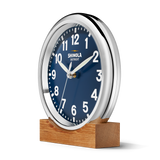 14" Runwell Clock | Chrome/Navy