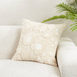 Delicate-Embroidered Floral Pillow