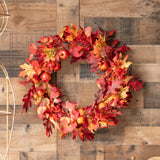Fall Leaf and Pomegranate Berry Wreath | 26 Inch