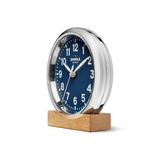 6" Runwell Clock | Chrome/Navy
