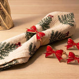 Holiday Trees with Bows Napkin