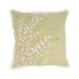 Green Embroidered Floral Pillow