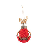 Felt reindeer on disk sled