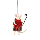 Felt mouse in plaid skirt