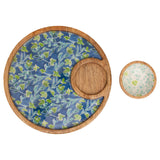 Azure & Ivy Gold Round Platter & Bowl