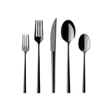 Vela Black Polished 5pc Place Setting
