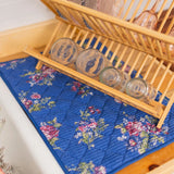 Russian Chintz Drying Mat - Blue