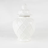 White Large Textured Ginger Jar