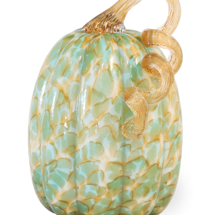 Green & Gold Glass Pumpkin