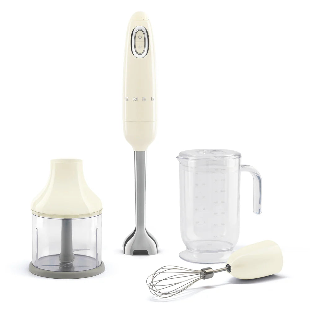 Retro-Style Hand Blender with Accessory Set