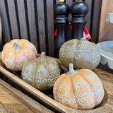 Scroll Work Pumpkin Figurines