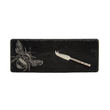 Mini Slate Cheese Board & Knife Set - Bee