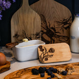 White Butter Dish - Thistle Trio