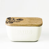 White Butter Dish - Thistle Trio