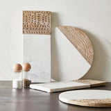Marble and Carved Wood Serving Board | Rectangle