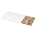 Marble and Carved Wood Serving Board | Rectangle