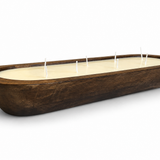 Apple Crumble Long Dough Bowl Soy Candle | Scented Wooden Bowl Candle