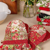 Merry Patchwork Mini Mitt Set of 2 - Red