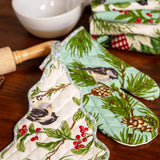 Chickadee Patchwork Oven Mitt Set of 2