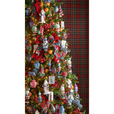 Blue Tartan Plaid Edge Wired Ribbon