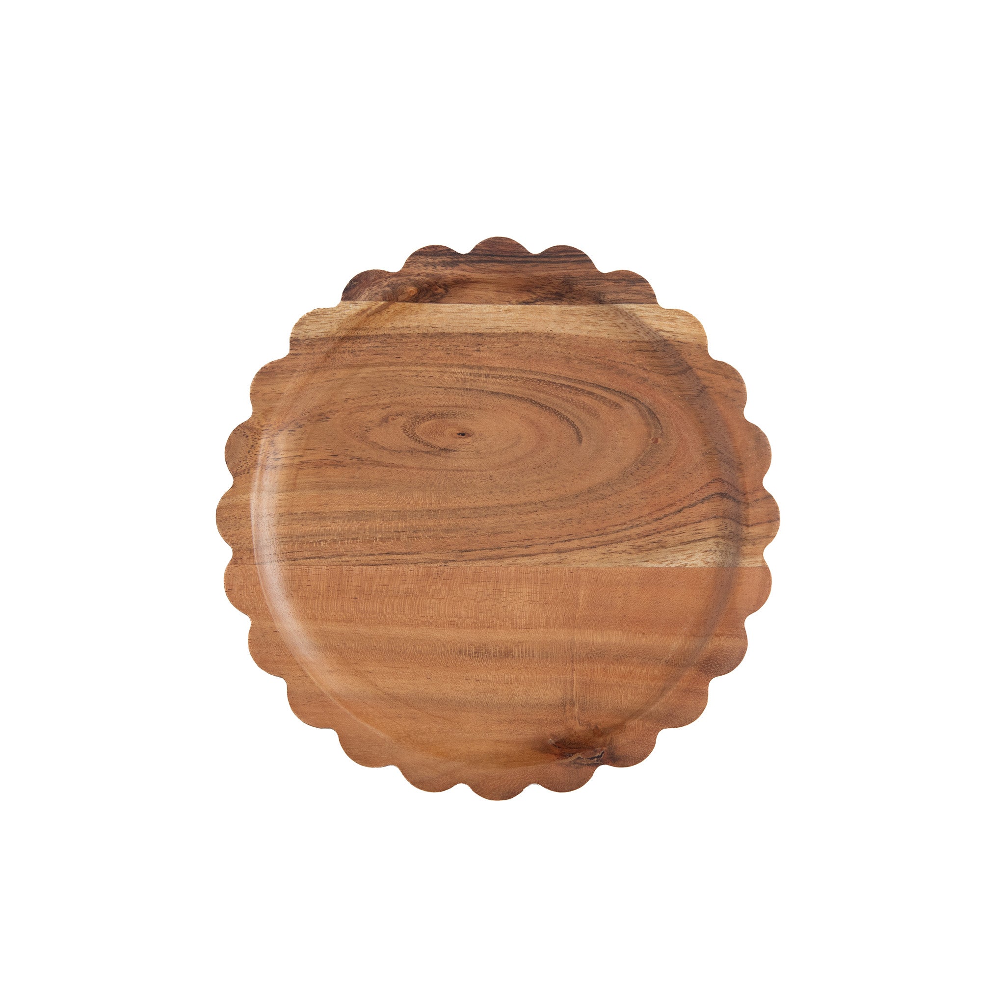 Scalloped Wood Tray
