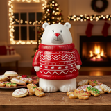 Polar Bear Sweater Cookie Jar