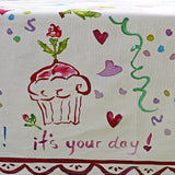 Happy Birthday Watercolour Tablecloth| 53 x 53