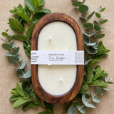 Just Breath Dough Bowl Soy Candle | Handcrafted 4 Wick Wooden Candle